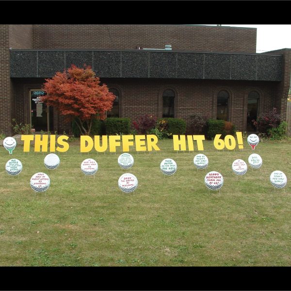 golf_duffer_yard_greetings_lawn_signs_cards_happy_birthday_hoppy_over_hill