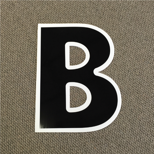 letter b black and white yard greeting card sign happy birthday over the hill plastic