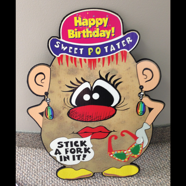 hp10_hot_potatos_yard_greetings_lawn_signs_cards_happy_birthday_hoppy_over_hill