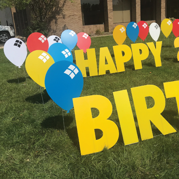 Balloons Theme Yard Greetings Lawn Signs Happy Birthday Yard Cards