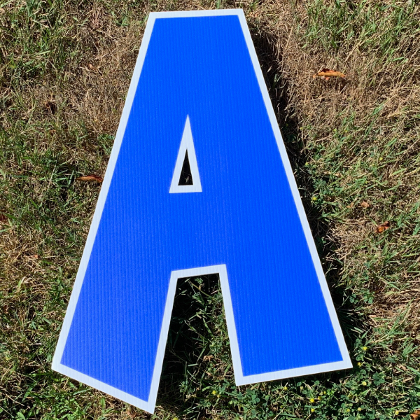 letter blue a coroplast corrugated happy birthday yard greeting lawn sign
