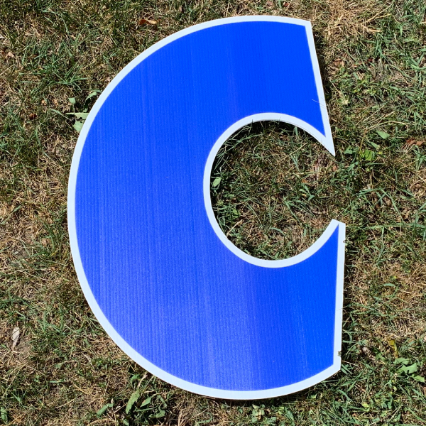 blue letter c yard greetings cards corrugated plastic coroplast happy birthday lawn