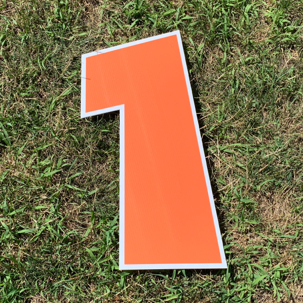 orange number 1 yard greetings cards corrugated plastic coroplast happy birthday lawn