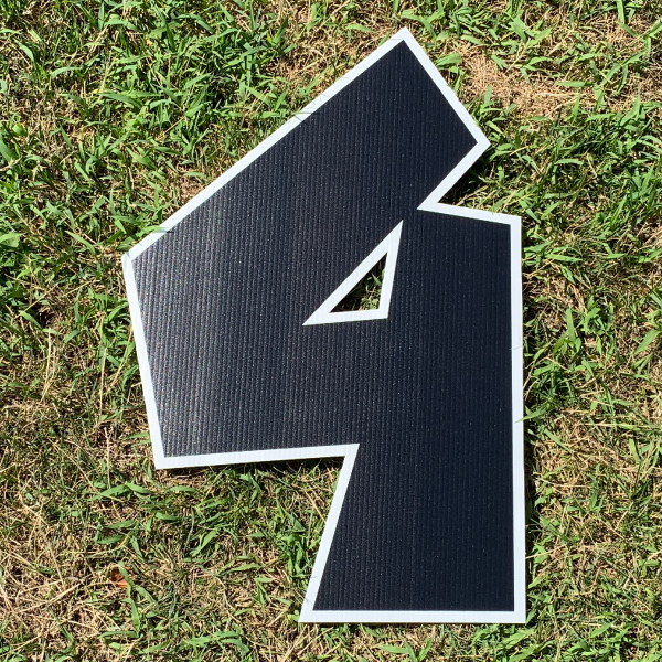 black number 4 yard greetings cards corrugated plastic coroplast happy birthday lawn