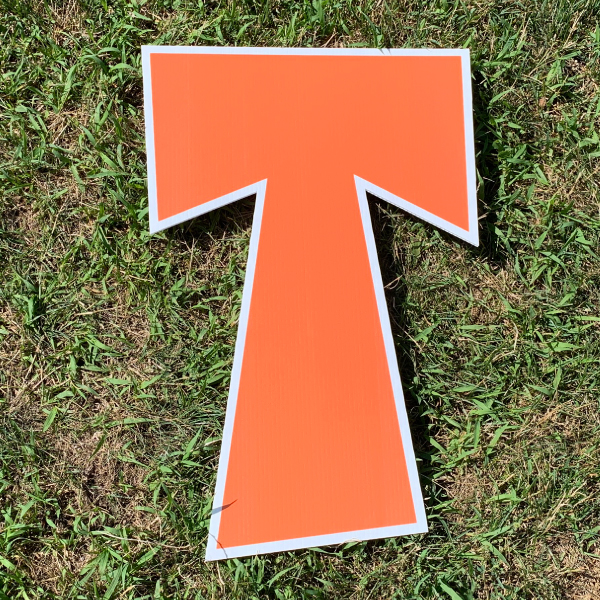 orange letter t yard greetings cards corrugated plastic coroplast happy birthday lawn