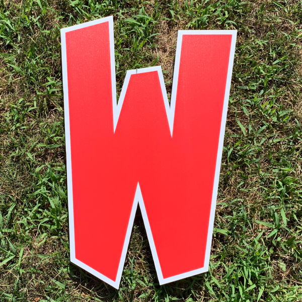 red letter w yard greetings cards corrugated plastic coroplast happy birthday lawn