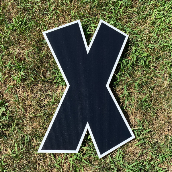 black letter x yard greetings cards corrugated plastic coroplast happy birthday lawn