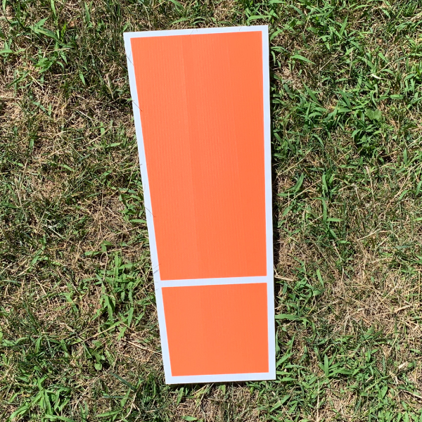 orange symbol exclamation ! yard greetings cards corrugated plastic coroplast happy birthday lawn