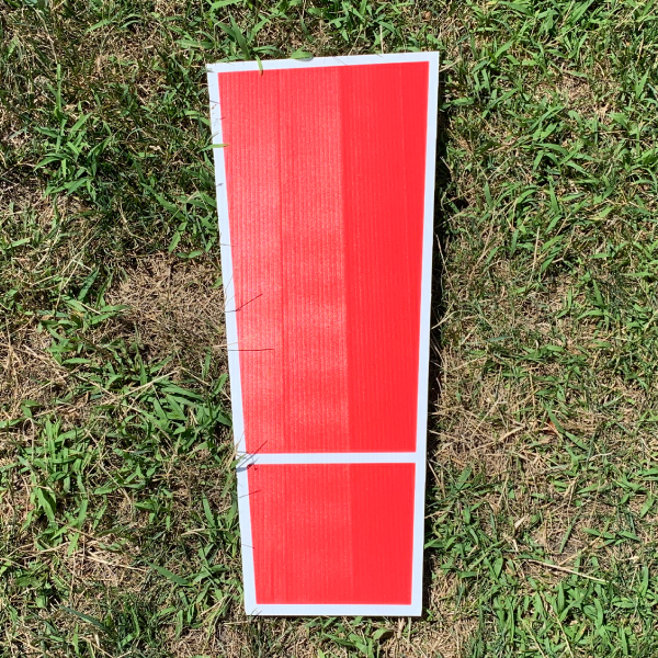 red symbol exclamation ! yard greetings cards corrugated plastic coroplast happy birthday lawn